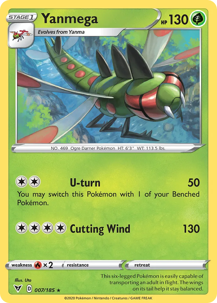 2020 Vivid Voltage Yanmega Rare #007/185 Rare card image