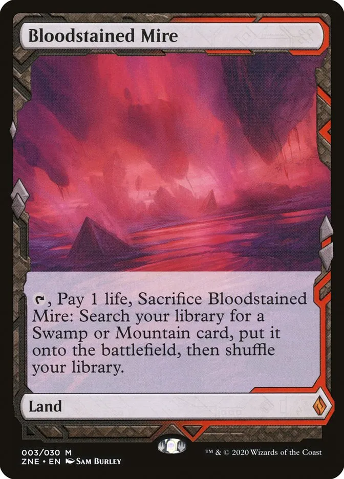 2020 Zendikar Rising Expeditions Bloodstained Mire mythic #3 unlisted card image