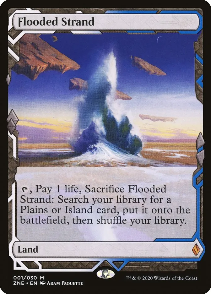 2020 Zendikar Rising Expeditions Flooded Strand mythic #1 unlisted card image