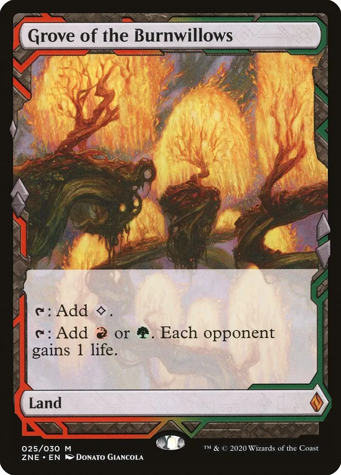 2020 Zendikar Rising Expeditions Grove of the Burnwillows mythic #25 unlisted card image
