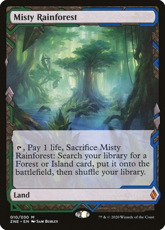2020 Zendikar Rising Expeditions Misty Rainforest mythic #10 unlisted card image