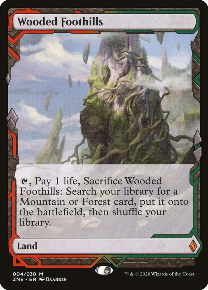 2020 Zendikar Rising Expeditions Wooded Foothills mythic #4 unlisted card image