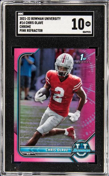2021-22 Bowman University Chrome Chris Olave Pink Refractor #14 card image