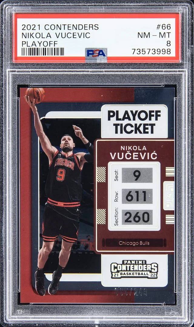 2021-22 Contenders Nikola Vucevic Playoff Ticket #66 card image