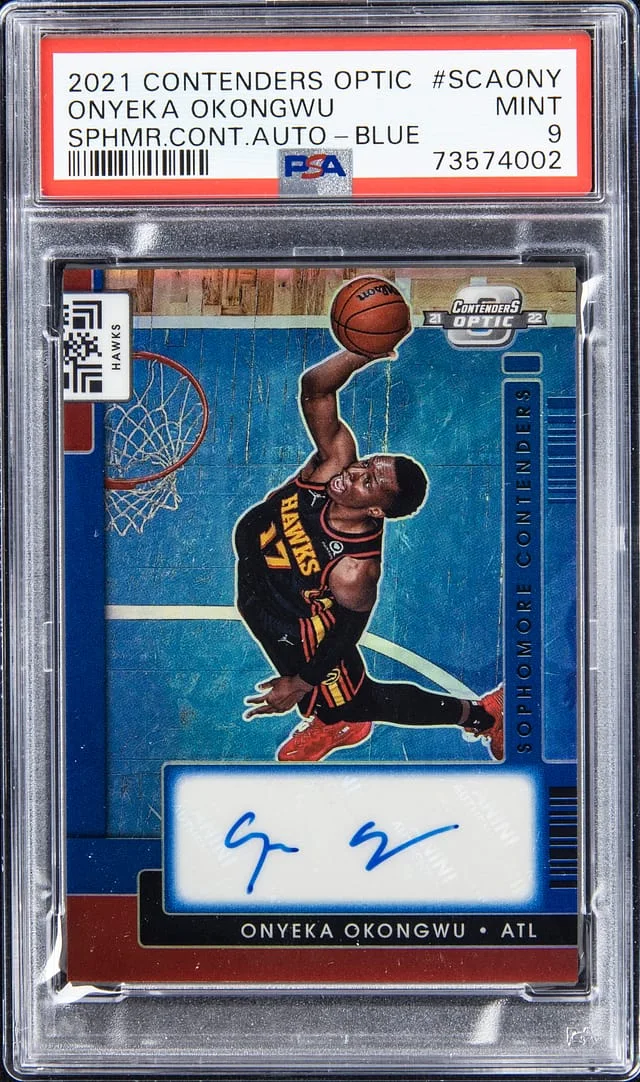 2021-22 Contenders Optic Onyeka Okongwu SPHMR. Contenders Autograph - Blue #SCAONY card image