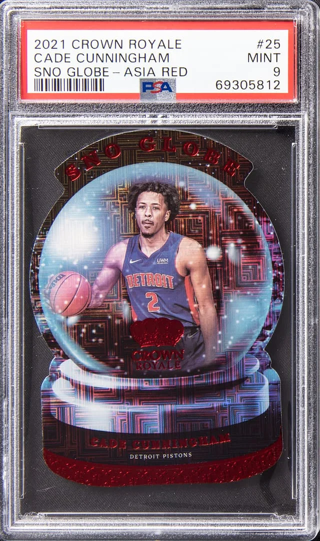 2021-22 Crown Royale Cade Cunningham Snow Globe - Asia Red #25 card image