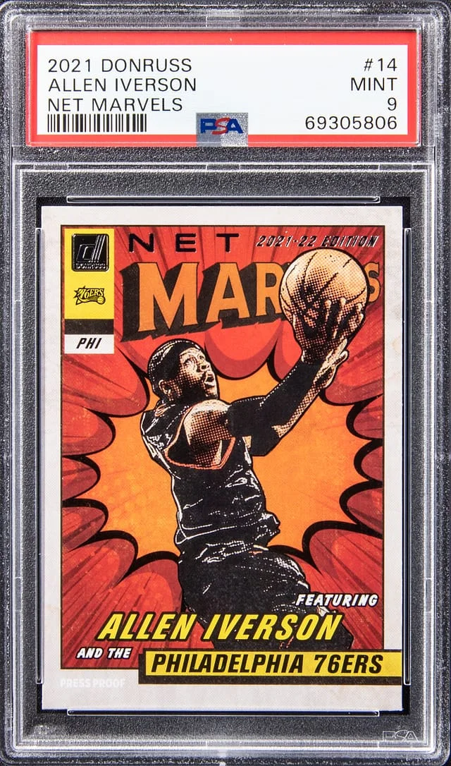 2021-22 Donruss Allen Iverson Net Marvels #14 card image
