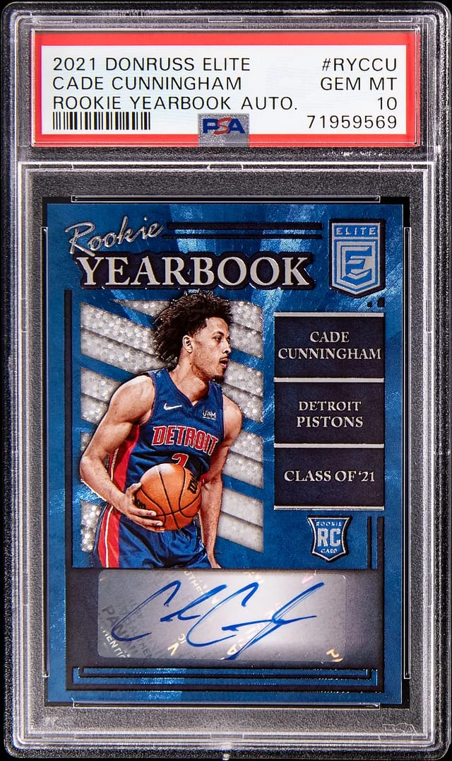 2021-22 Donruss Elite Cade Cunningham Yearbook Autograph #RY-CCU card image
