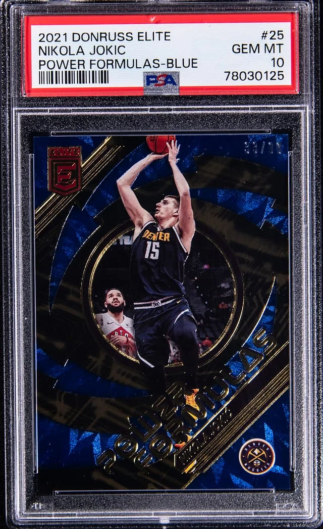 2021-22 Donruss Elite Nikola Jokic Power Formulas-Blue #25 card image