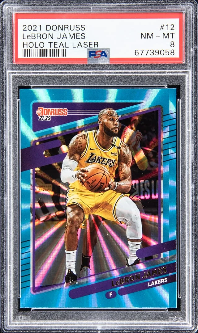 2021-22 Donruss LeBron James Holo Teal Laser #12 card image