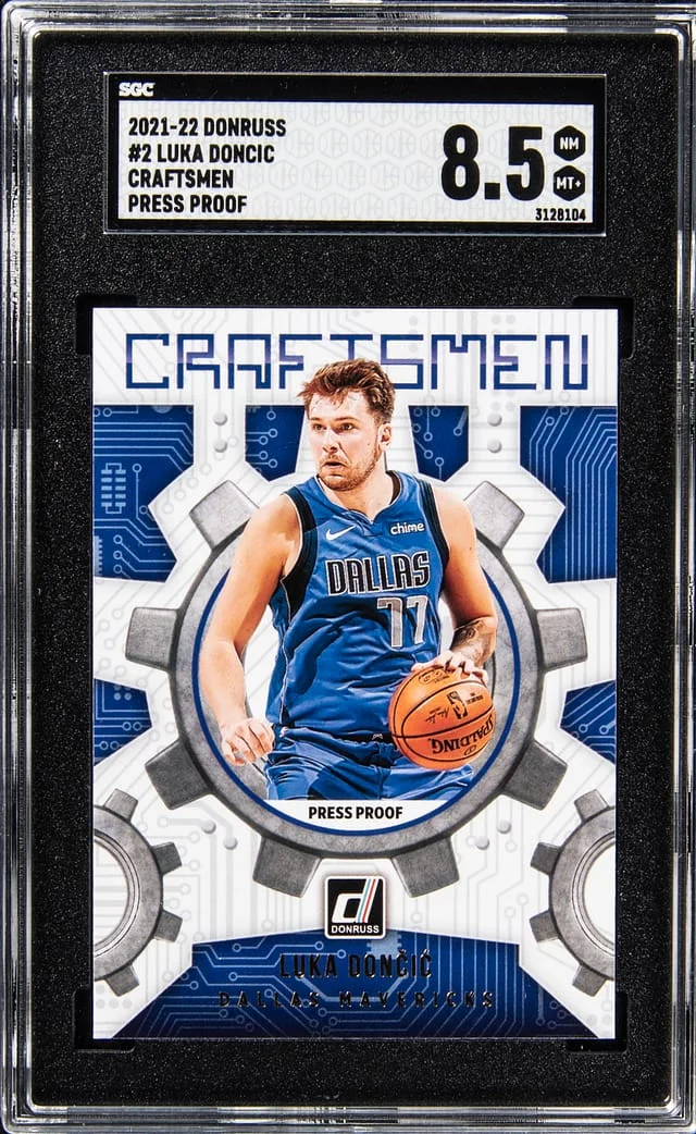 2021-22 Donruss Luka Doncic Craftsmen Press Proof #2 card image