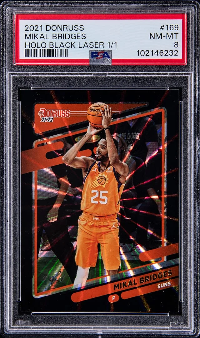 2021-22 Donruss Mikal Bridges Holo Black Laser #169 card image