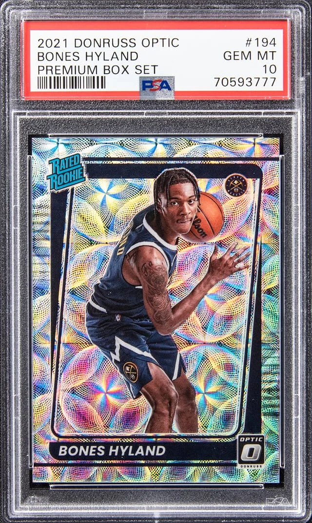 2021-22 Donruss Optic Bones Hyland Blue Velocity Prizm #194 card image