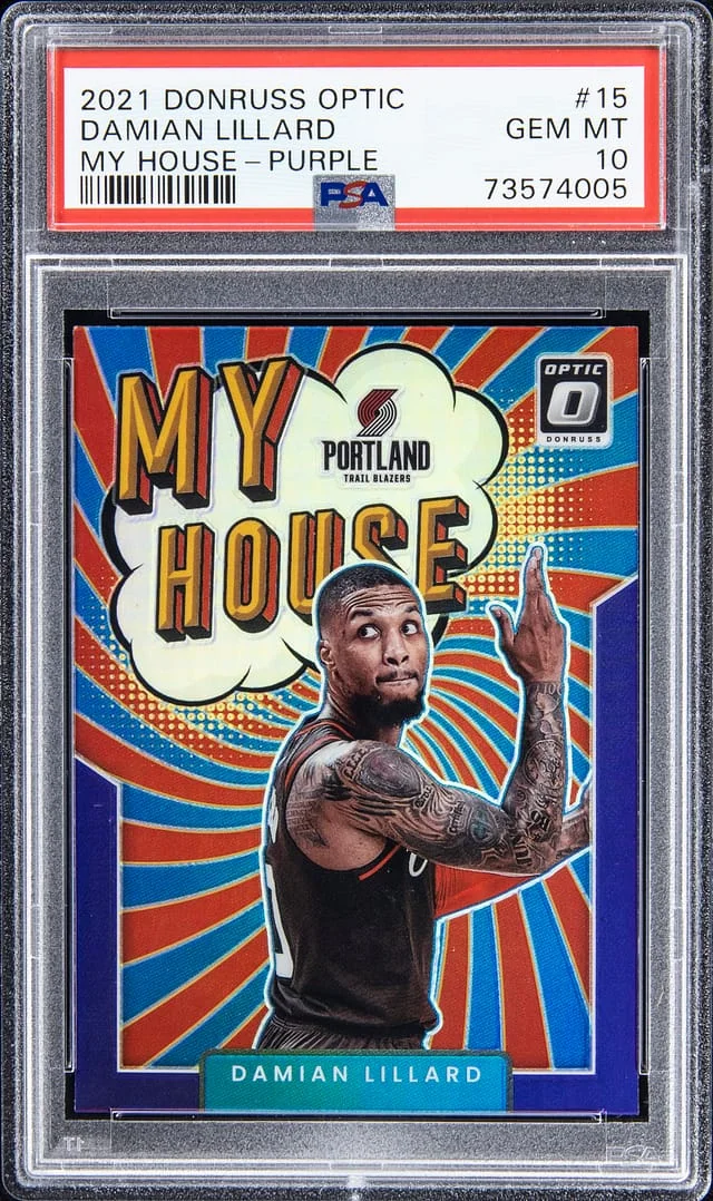 2021-22 Donruss Optic Damian Lillard My House - Purple #15 card image