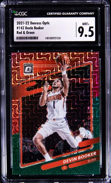 2021-22 Donruss Optic Devin Booker Red & Green #142 card image