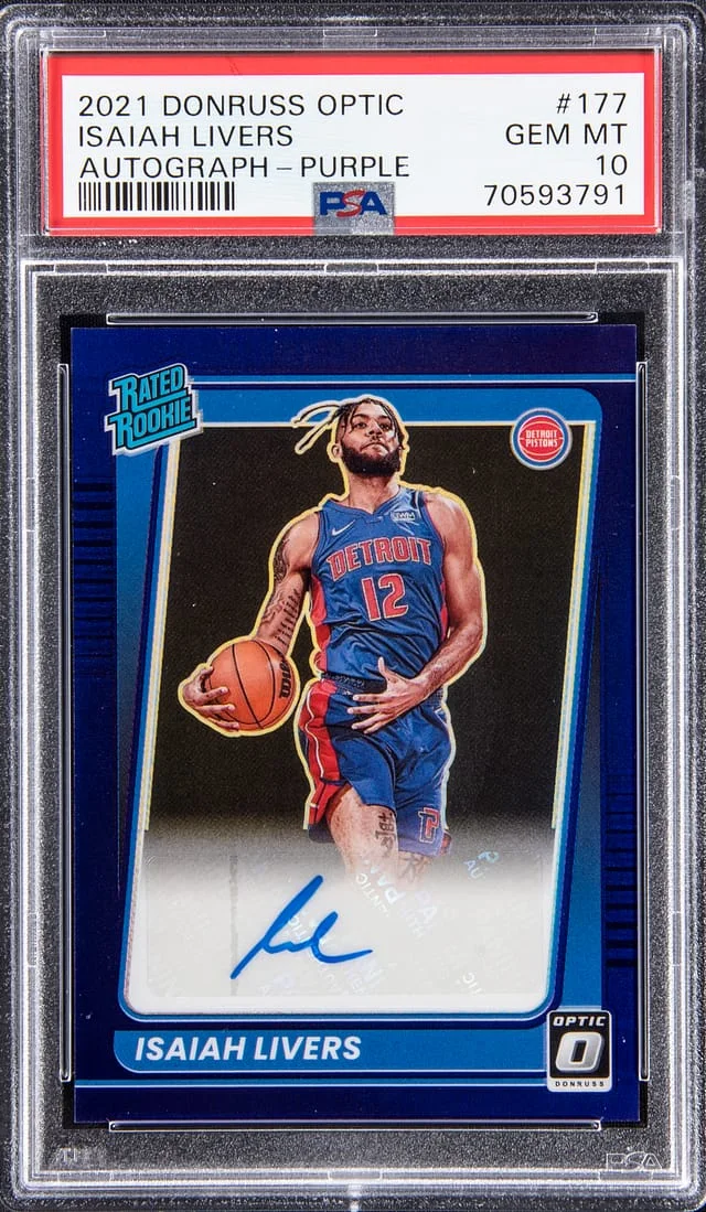 2021-22 Donruss Optic Isaiah Livers Autograph - Purple #177 card image