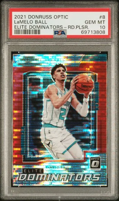 2021-22 Donruss Optic Lamelo Ball Elite Dominators Red Pulsar #8 card image