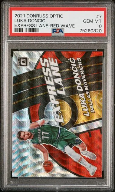 2021-22 Donruss Optic Luka Doncic Express Lane Red Wave #7 card image