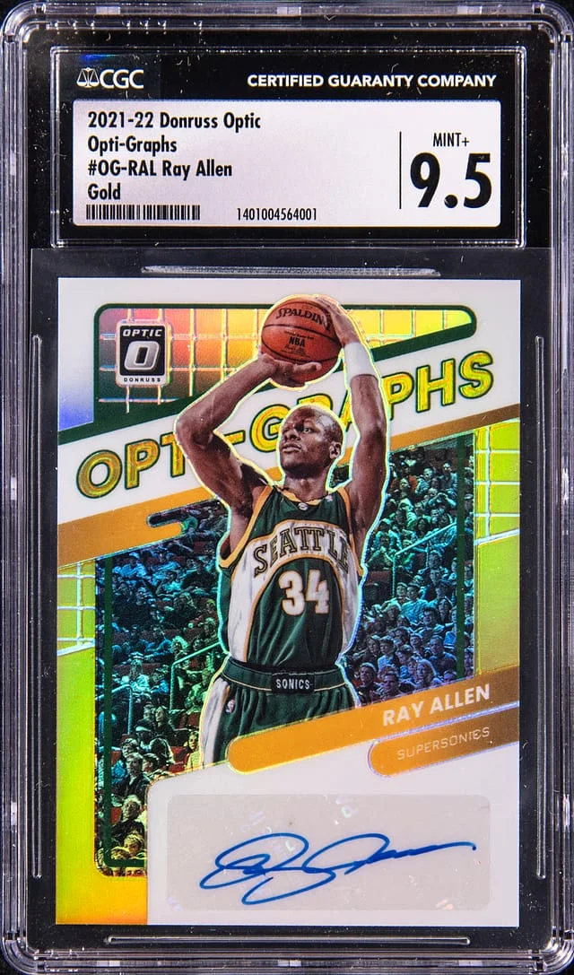 2021-22 Donruss Optic Ray Allen Opti-graphs-Gold #OG-RAL card image