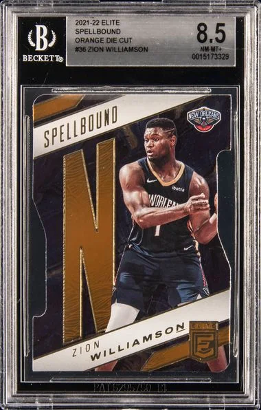 2021-22 Elite Zion Williamson Spellbound Orange Die Cut #36 card image