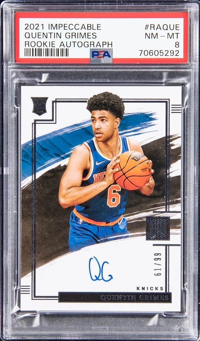 2021-22 Impeccable Quentin Grimes Autograph #RAQUE card image