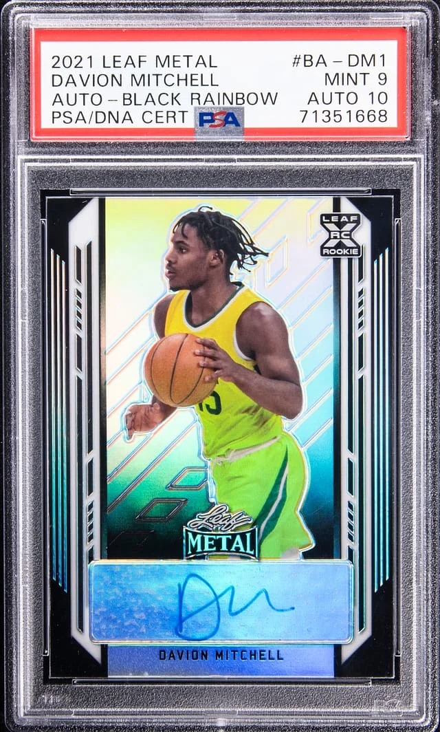 2021-22 Leaf Metal Davion Mitchell Autograph Black Rainbow #BA-DM1 card image
