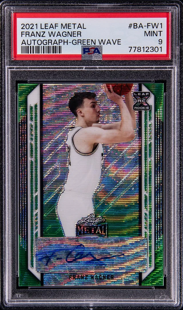 2021-22 Leaf Metal Franz Wagner Autograph Green Wave #BA-FW1 card image