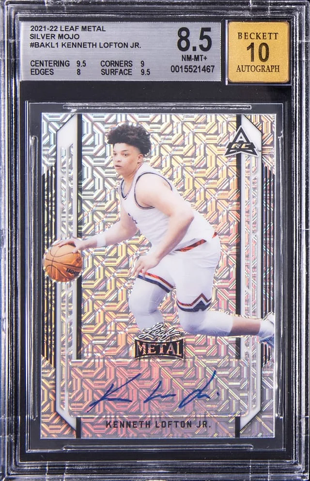 2021-22 Leaf Metal Kenneth Lofton Jr. Silver Mojo #BA-KL1 card image