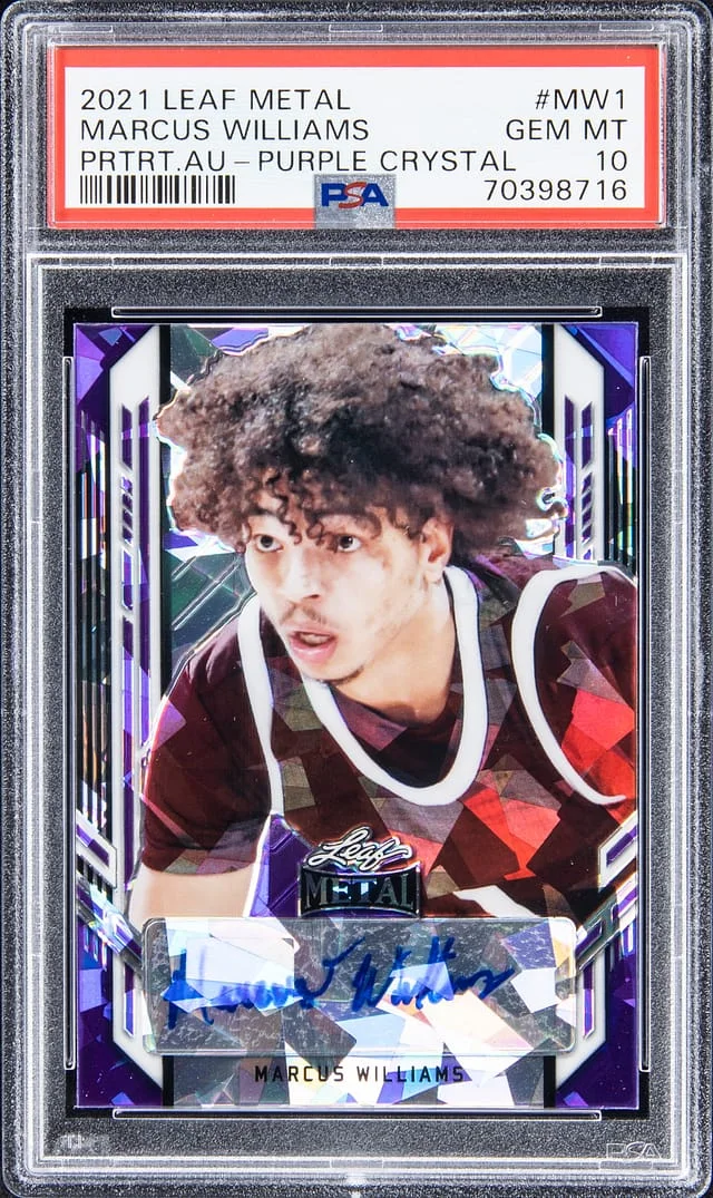 2021-22 Leaf Metal Marcus Williams Autograph Purple Crystal #MW1 card image