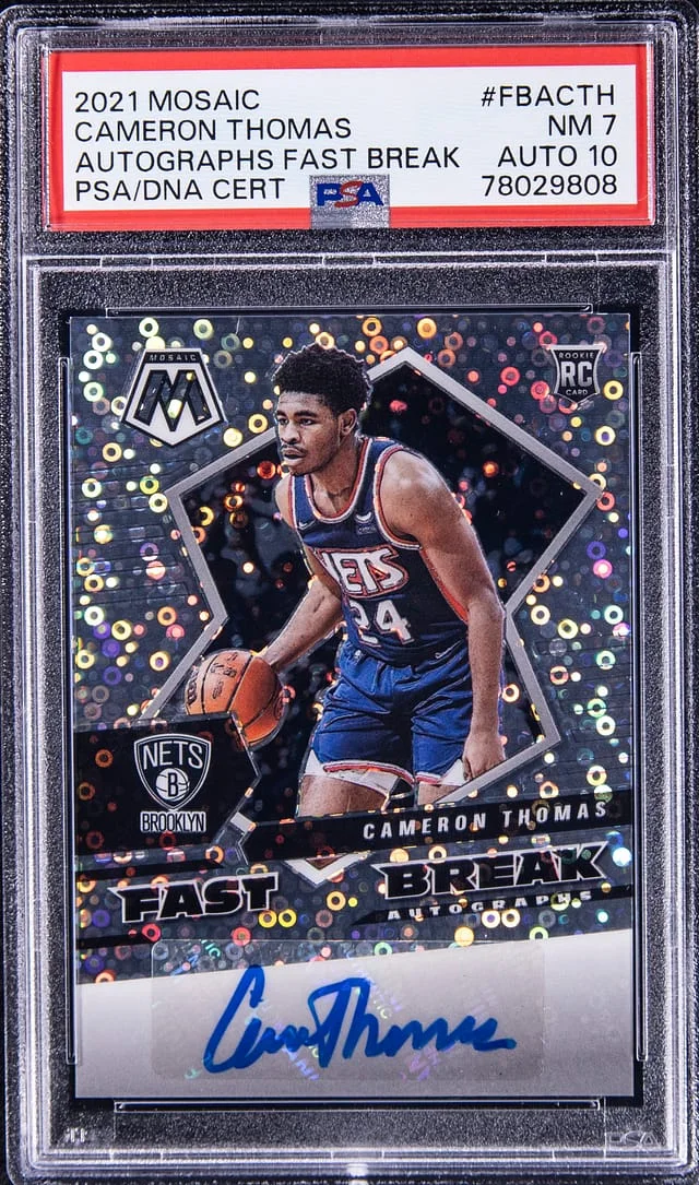 2021-22 Mosaic Cameron Thomas Autographs Fast Break #FBACTH card image