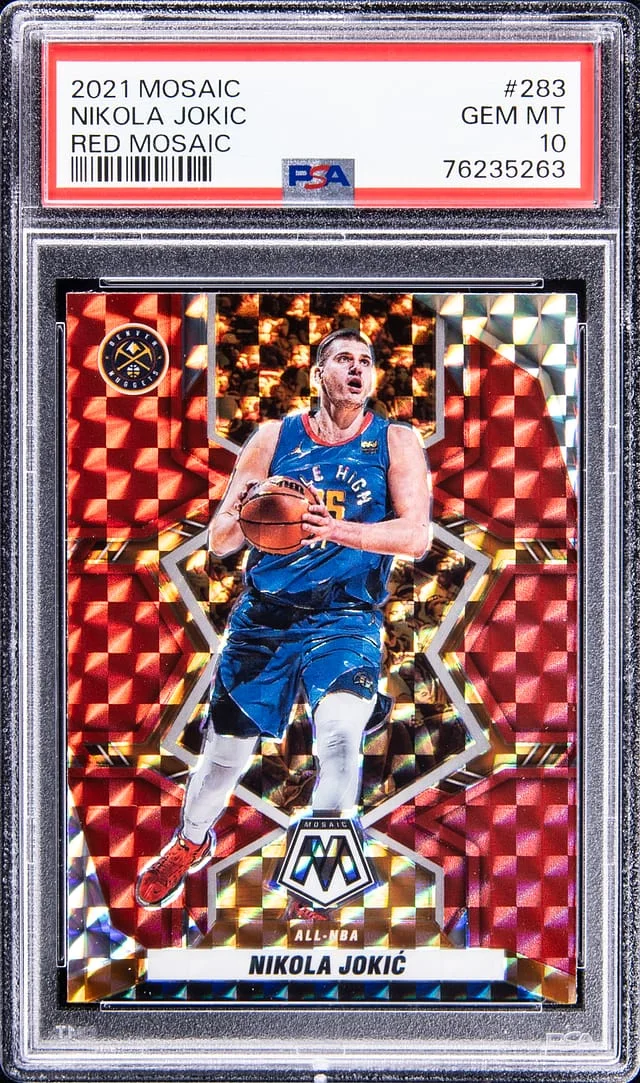 2021-22 Mosaic Nikola Jokic Red Mosaic #283 card image