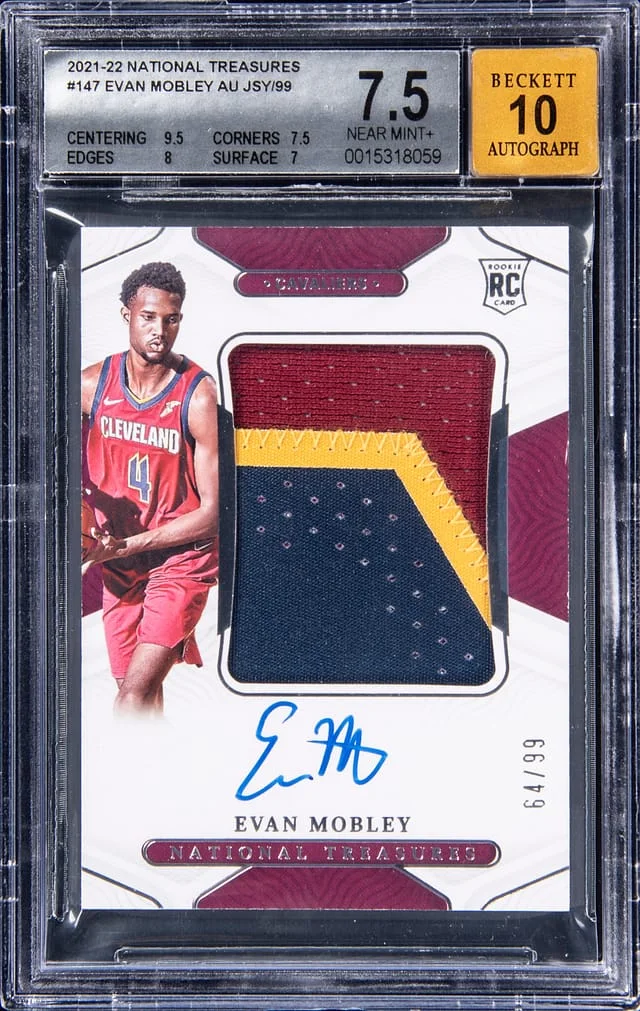 2021-22 National Treasures Evan Mobley #147 card image