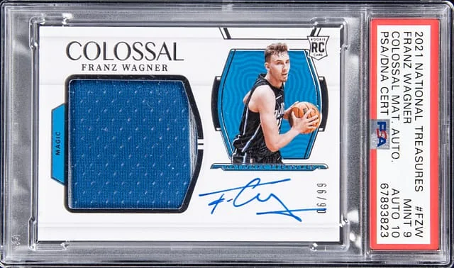 2021-22 National Treasures Franz Wagner Colossal Material Autograph #FZW card image