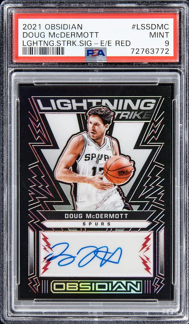 2021-22 Obsidian Doug McDermott Lighting Strike Signatures - Red #LSSDMC card image