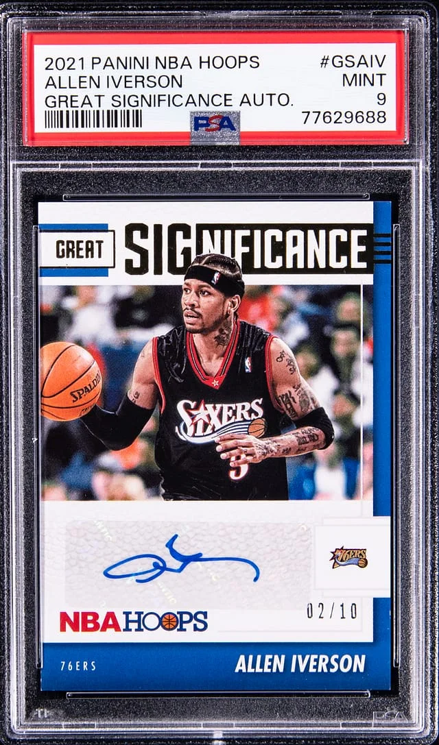 2021-22 Panini Allen Iverson NBA Hoops Great Significance Auto #GSAIV card image