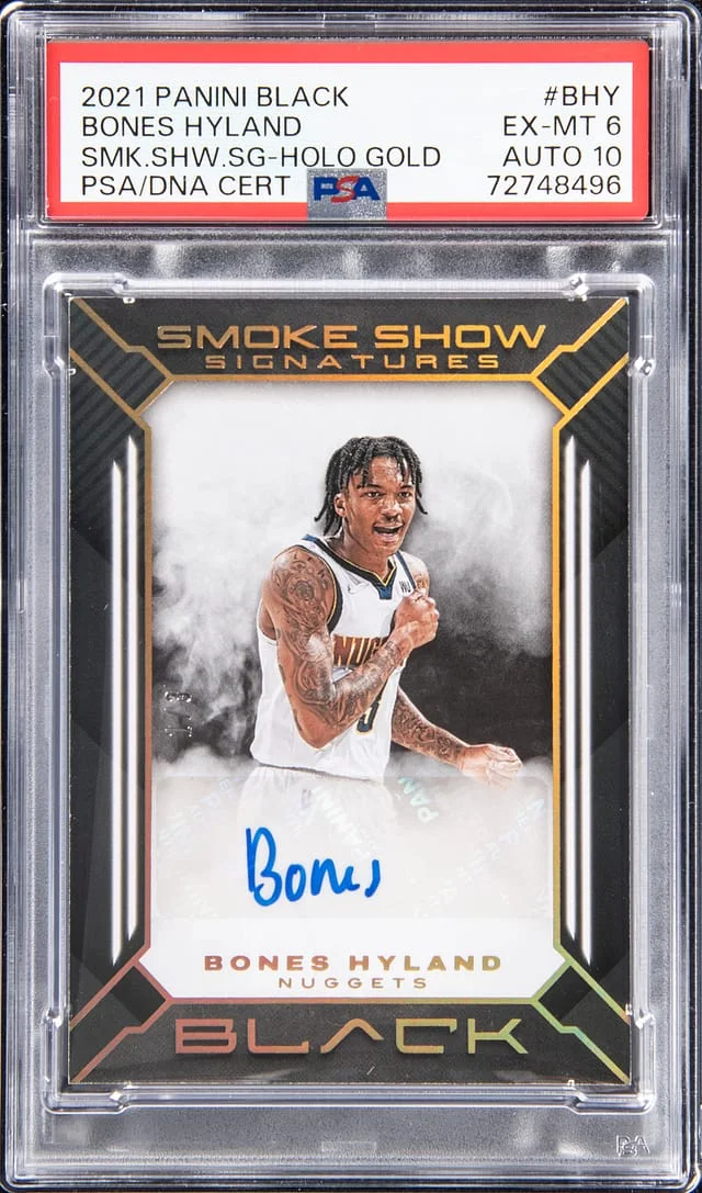 2021-22 Panini Black Bones Hyland Smoke Show Signatures Holo Gold #SS-BHY card image