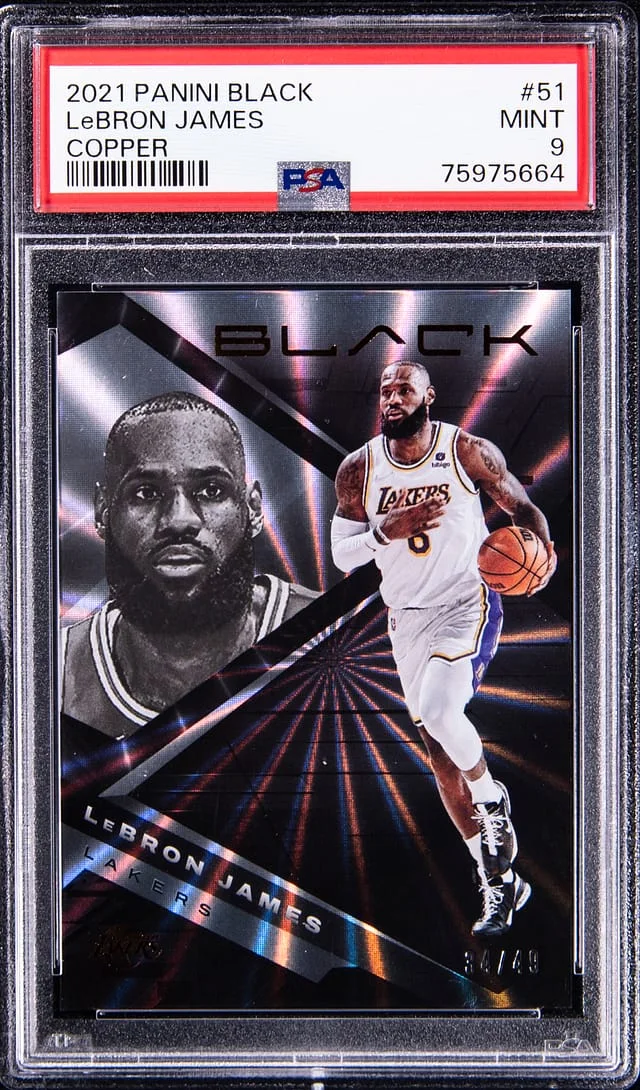 2021-22 Panini Black LeBron James Copper #51 card image