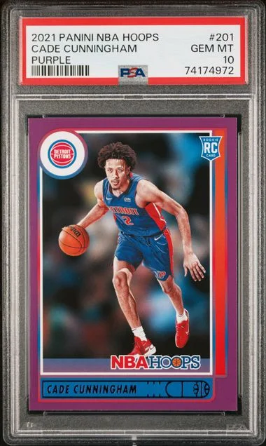 2021-22 Panini Cade Cunningham NBA Hoops Purple #201 card image