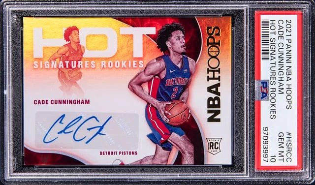 2021-22 Panini Cade Cunningham NBA Hoops Hot Signatures Rookies #HSR-CC card image