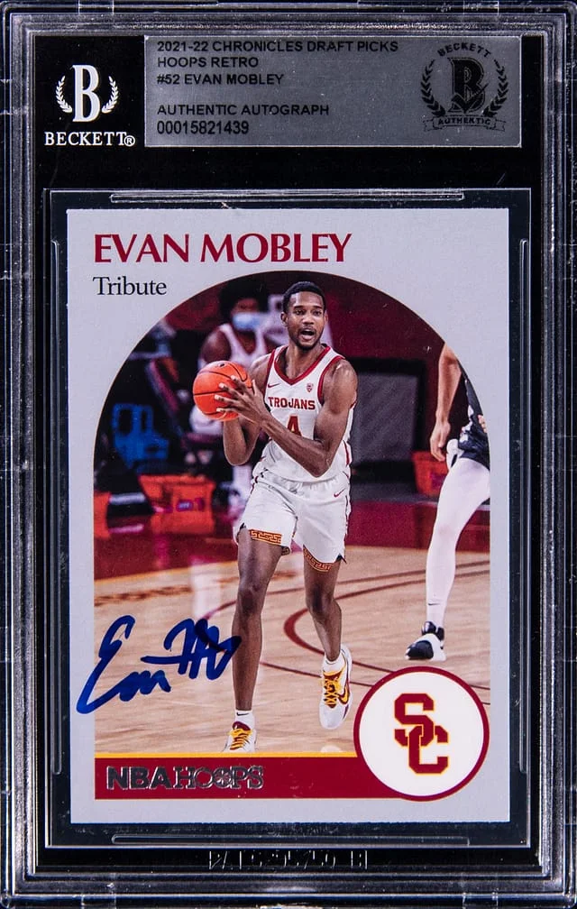 2021-22 Panini Chronicles Draft Picks Evan Mobley Hoops Retro #52 card image