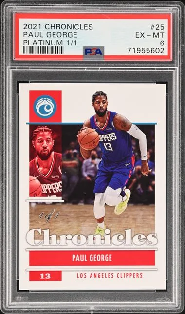 2021-22 Panini Chronicles Paul George Platinum #25 card image