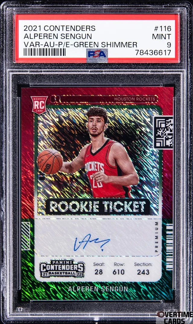 2021-22 Panini Contenders Alperen Sengun Ticket Photo Variation Autographs Cracked Ice #116 card image