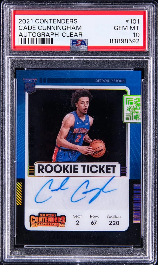 2021-22 Panini Contenders Cade Cunningham Ticket Autograph Clear #101 card image