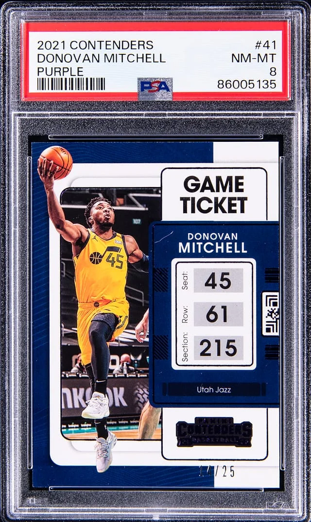 2021-22 Panini Contenders Donovan Mitchell Purple #41 card image