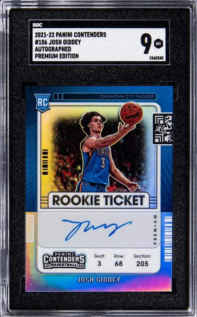 2021-22 Panini Contenders Josh Giddey Premium Edition Autographs #106 card image
