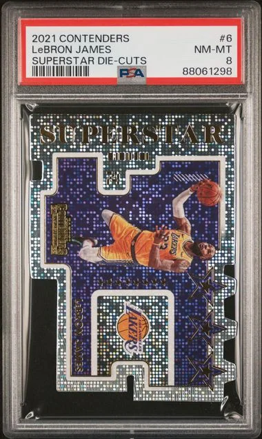 2021-22 Panini Contenders LeBron James Superstar Die-Cuts #6 card image