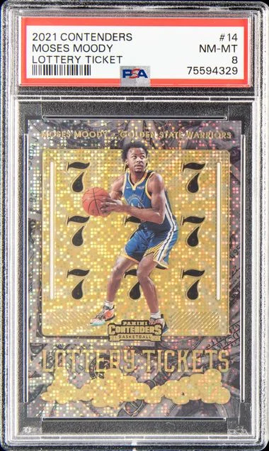 2021-22 Panini Contenders Moses Moody Lottery Ticket #14 card image