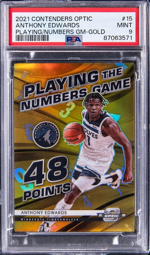 2021-22 Panini Contenders Optic Anthony Edwards Playing The Numbers Game #15 card image
