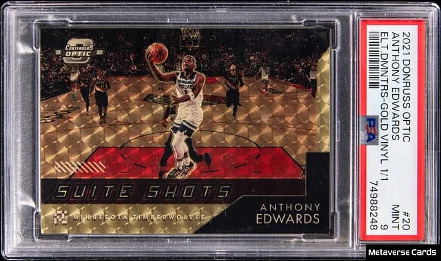2021-22 Panini Contenders Optic Anthony Edwards Suite Shots Gold Vinyl #20 card image