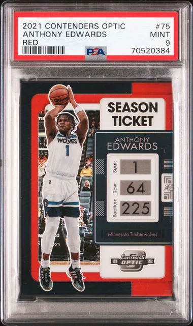 2021-22 Panini Contenders Optic Anthony Edwards Red #75 card image